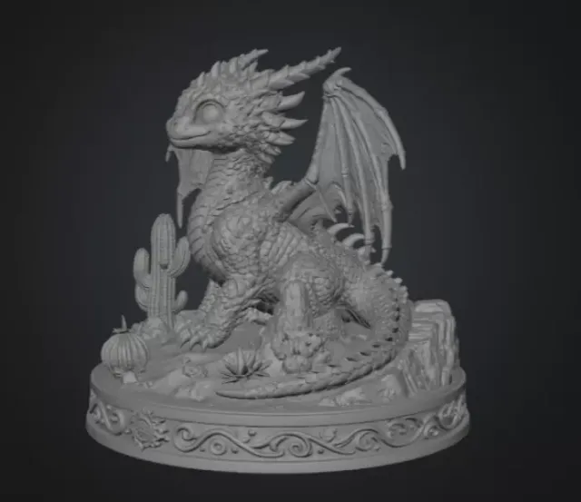Fantasy Desert Dragon STL File for 3D Printing — Фото 8 из 11
