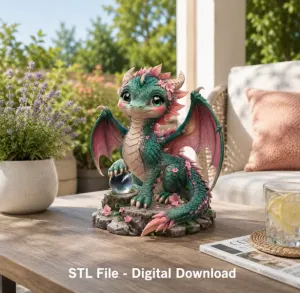 Blossom Baby Dragon STL File for 3D Print