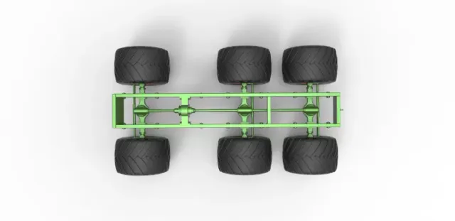 Diecast old school monster truck chassis 6x6 Scale 1:25 — Фото 8 из 31