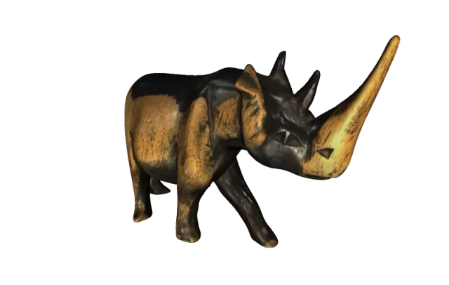 Model of Wooden Rhino African Figure — Image 3 of 4