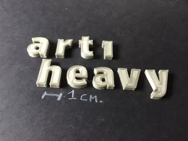 ARTIHEAVY Font lowercase 3D letters STL file — Фото 4 из 6