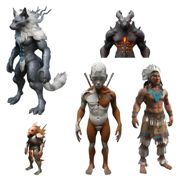 Fantasy Character Collection - Mythical Beings and Warriors