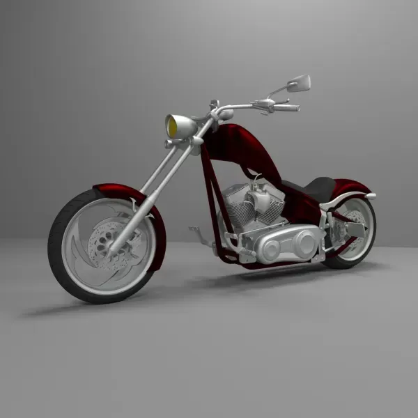 3D Printable Big Dog K9 Chopper Motorcycle Model — Image 5 of 8