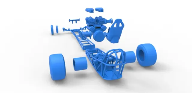 Front engine dragster with double supercharged V8 Scale 1:25 — Фото 30 из 31