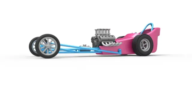 Front engine old school dragster with shell Version 5 1:25 — Фото 2 из 31