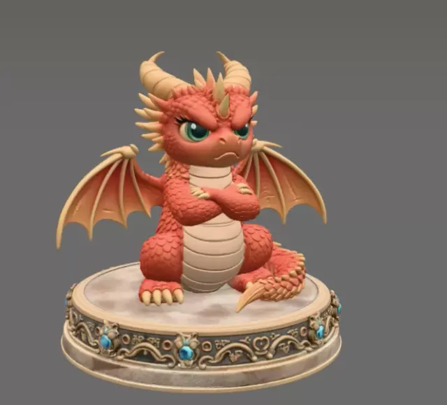 Grumpy Guardian Dragon STL File 3D Print — Фото 6 из 10