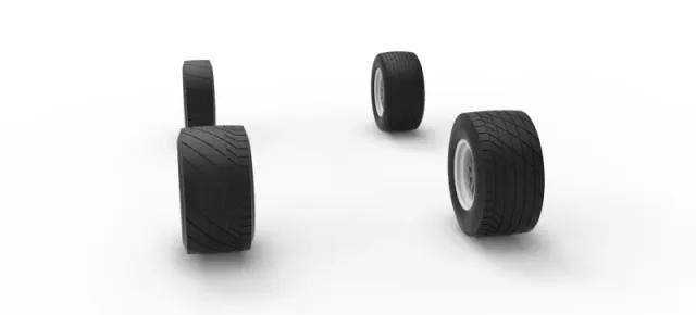 Wheel Set of Vintage Dirt Modified stock car Scale 1:25 — Фото 8 из 14