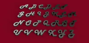HARLOW font Uppercase 3D letters STL file