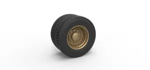 Diecast Rear custom wire wheel of semi truck Scale 1:25