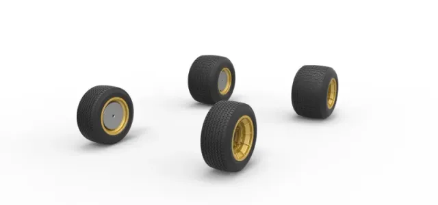 Wheel Set of Vintage Dirt Supermodified stock car Scale 1:25 — Image 2 of 12