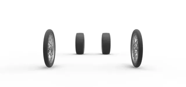 Wheel set of Vintage Front engine dragster Scale 1:25 — Фото 3 из 11