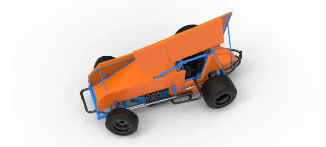 Winged Sprint car Version 2 while turning Scale 1:25 — Фото 4 из 30