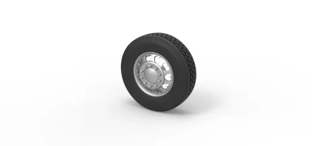 Front custom wheel of semi truck Version 25 Scale 1:25 — Фото 7 из 11