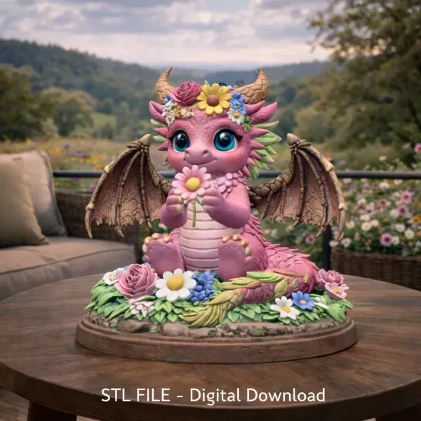 Cute Flower Dragon STL File 3D Print — Фото 11 из 12