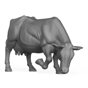 3D Printable Cow Eating Pose