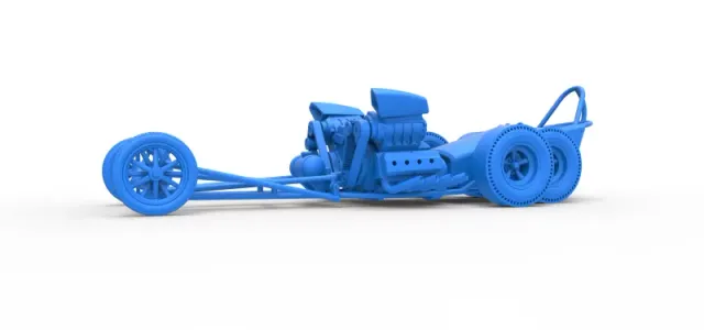 Diecast Front engine old school 6 wheeled dragster Scale 1:25 — Image 13 of 31