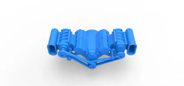 Diecast engine V8 with double supercharger Version 5 Scale 1:25 — Фото 5 из 16