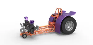 Diecast Pulling tractor with 2 engines V8 Version 3 Scale 1:25