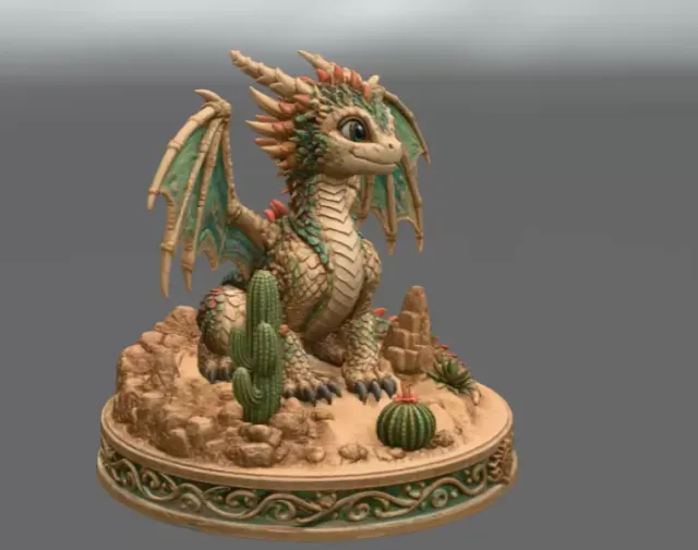 Fantasy Desert Dragon STL File for 3D Printing — Фото 6 из 11