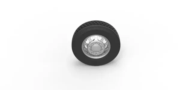 Front custom wheel of semi truck Version 25 Scale 1:25 — Фото 6 из 11