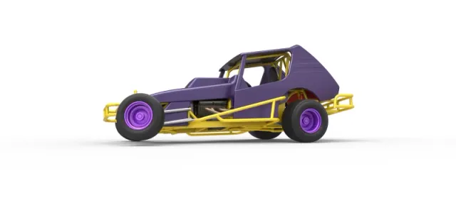 Vintage Northeast Dirt Modified stock car while turning 1:25 — Фото 6 из 31