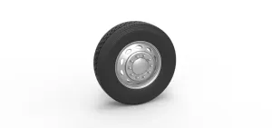 10 Triangular Hole Front wheel of semi truck V2 Scale 1:25