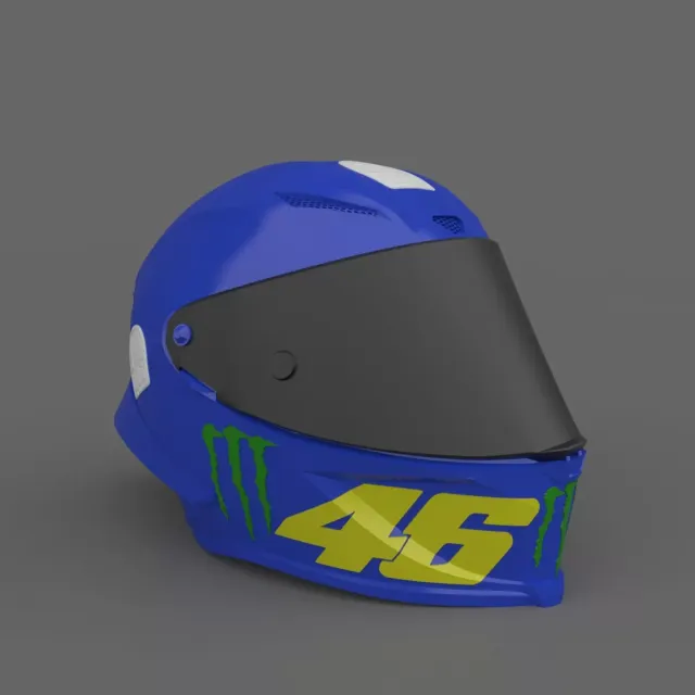 MotoGP Champion Valentino Rossi Helmet 3D Print Model — Image 8 of 8