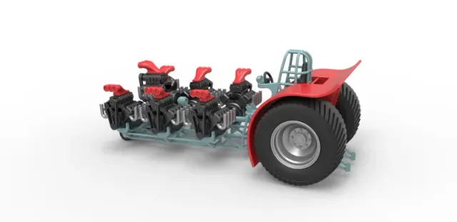 Diecast Pulling tractor with 7 engines V8 Scale 1:25 — Фото 9 из 30