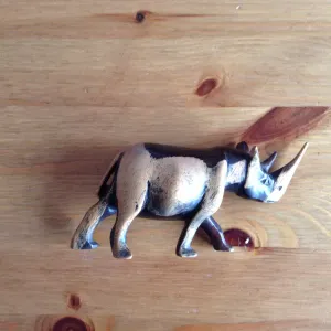 Model of Wooden Rhino African Figure