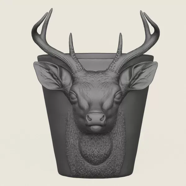 Deer Head Planter Print Ready 3D Model — Фото 3 из 6