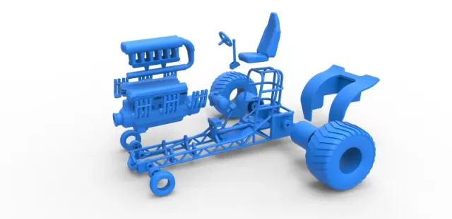 Diecast Mini Rod pulling tractor with V12 engine Scale 1 to 25 — Фото 24 из 31