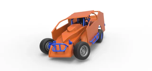 Northeast Dirt Modified stock car while turning Scale 1:25 — Image 31 of 31