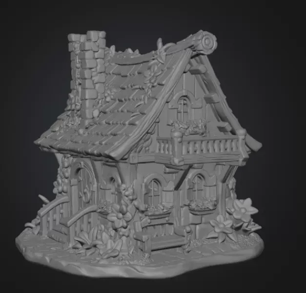 Enchanted Bloom Cottage STL File for 3D Printing — Image 10 of 13