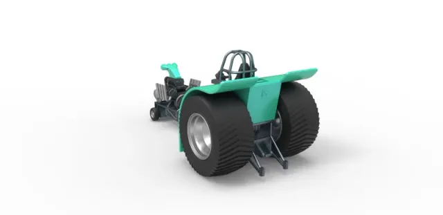Diecast Pulling tractor with single V8 engine Scale 1 to 25 — Фото 10 из 29