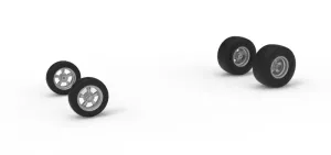 Wheel Set of Vintage Front engine dragster Version 7 Scale 1:25