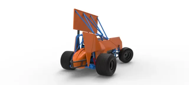 Winged Sprint car Version 2 while turning Scale 1:25 — Фото 18 из 30