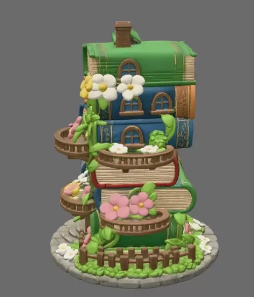Enchanted Book Tower House STL File 3D Printable — Фото 4 из 10