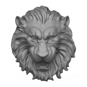 3D Printable Wild Lion Head Statue