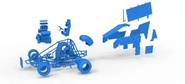 Winged Sprint car Version 2 Scale 1:25 — Фото 28 из 30