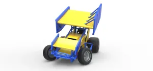 Winged Sprint car while turning Scale 1:25