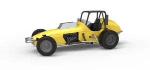 Dirt Silver Crown Champ car while turning Version 2 Scale 1:25
