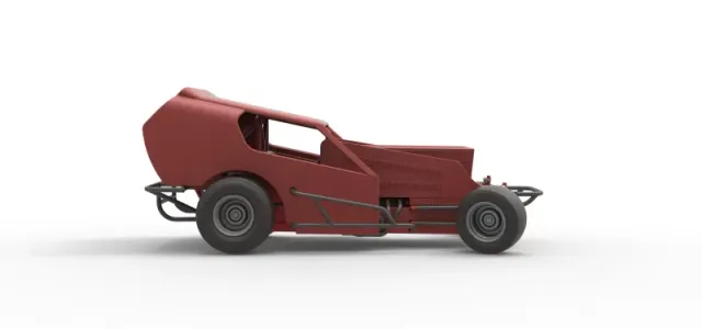 Vintage Dirt Modified stock car Version 4 while turning 1:25 — Фото 22 из 31