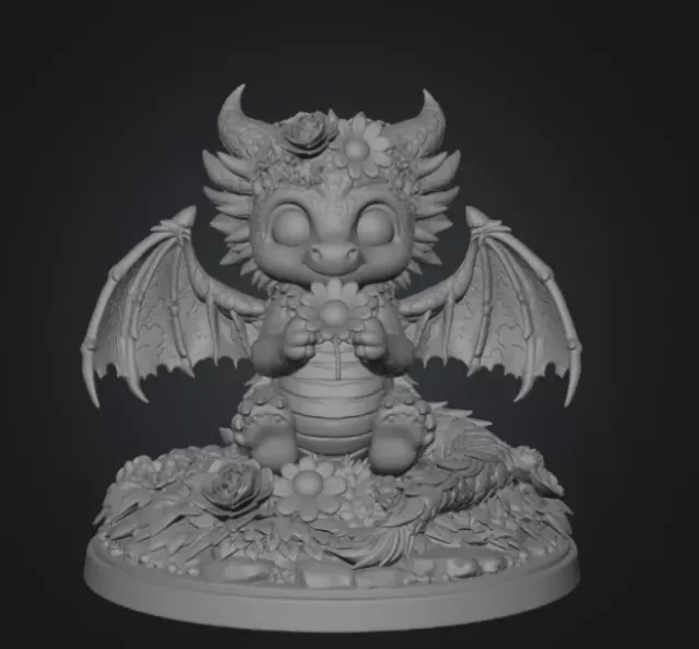 Cute Flower Dragon STL File 3D Print — Фото 7 из 12