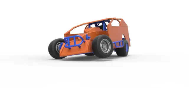 Northeast Dirt Modified stock car while turning Scale 1:25 — Image 2 of 31