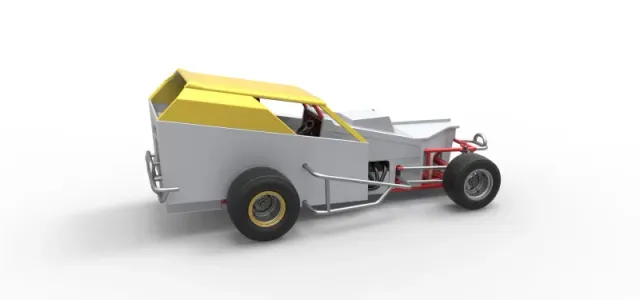 Vintage Dirt Modified stock car Version 7 Scale 1:25 — Image 20 of 27