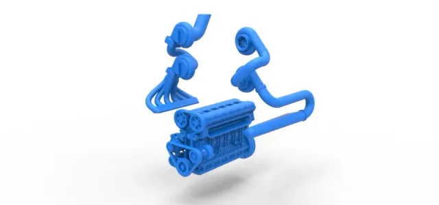 Diecast Twin Turbo straight-six engine Version 3 Scale 1:25 — Image 17 of 21