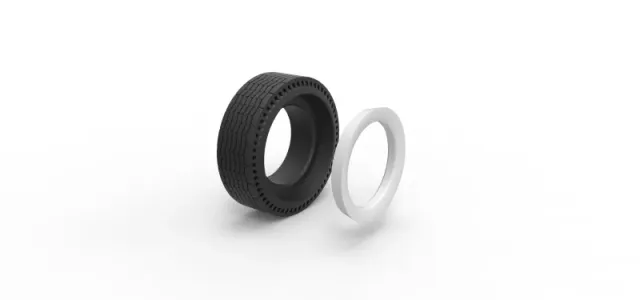 Whitewall rear tire of vintage dragster Version 9 Scale 1:25 — Фото 9 из 9
