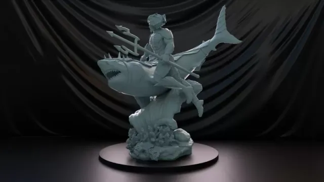 Aquaman and the Great White Shark Mount 3D Model — Фото 8 из 8