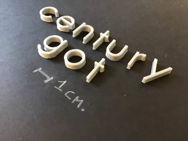 CENTURY GOT font lowercase 3D letters STL file — Фото 4 из 6