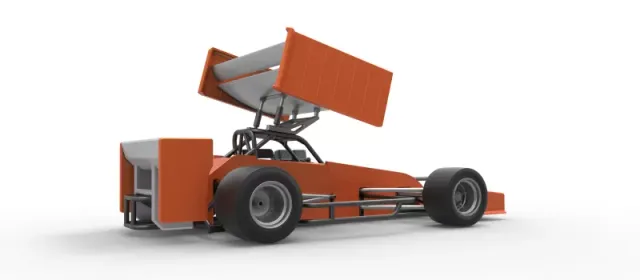 Supermodified front engine Winged race car V3 Scale 1:25 — Фото 21 из 31